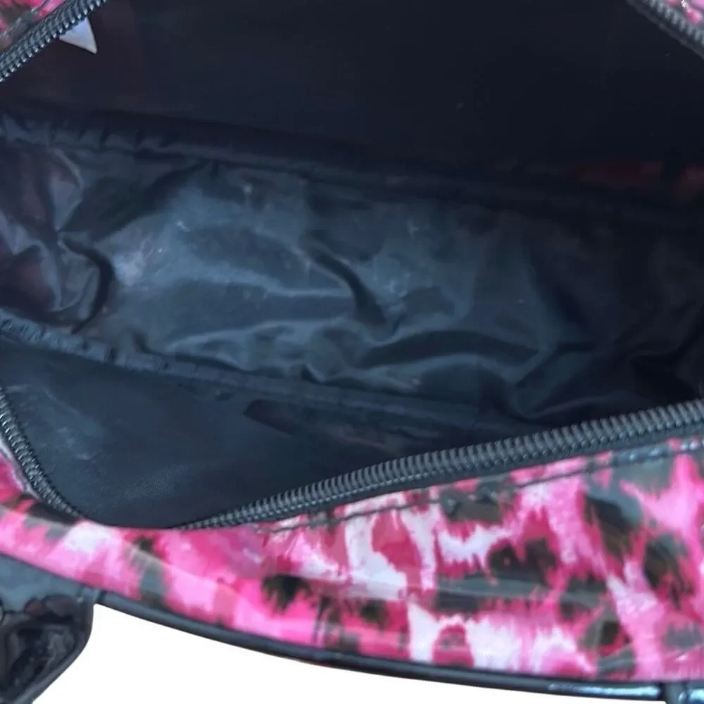 Betsey Johnson Vintage Y2K Betseyville Hot Pink Cheetah Print Purse Set